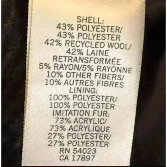 Banana Republic Women's Brown Plaid Pea Coat Faux Fur Collar Medium - Picture 6 of 11